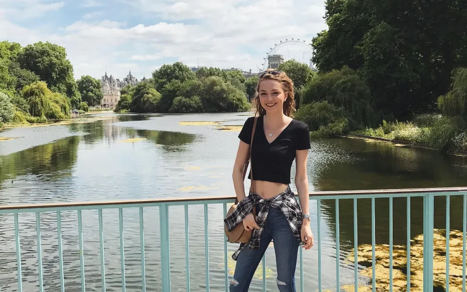 Maaike tijdens haar stage in Londen