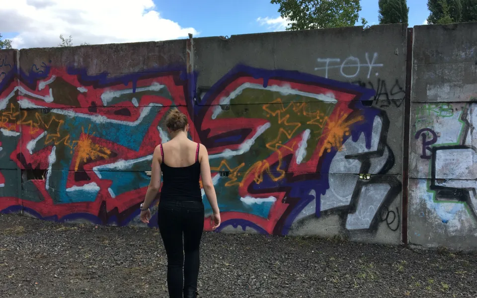 Roos tijdens haar stage in Berlijn