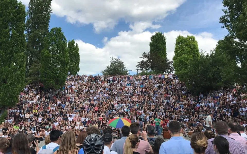 Sarah tijdens haar stage in Berlijn