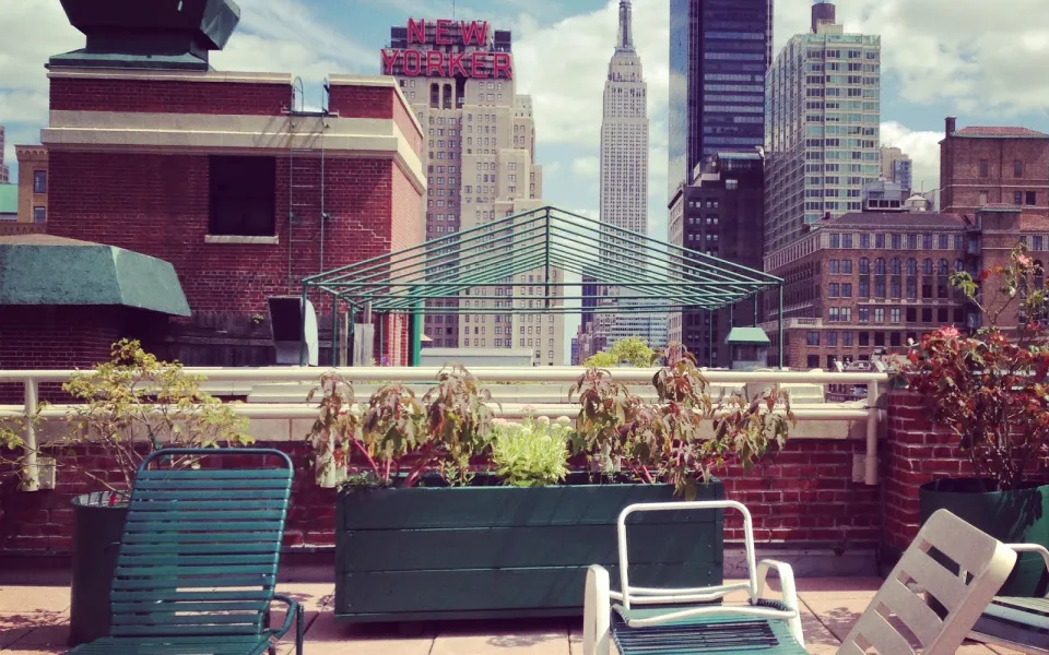 Tirza tijdens haar stage in New York