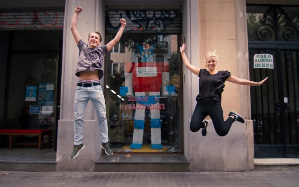 Thijs tijdens zijn stage in Barcelona