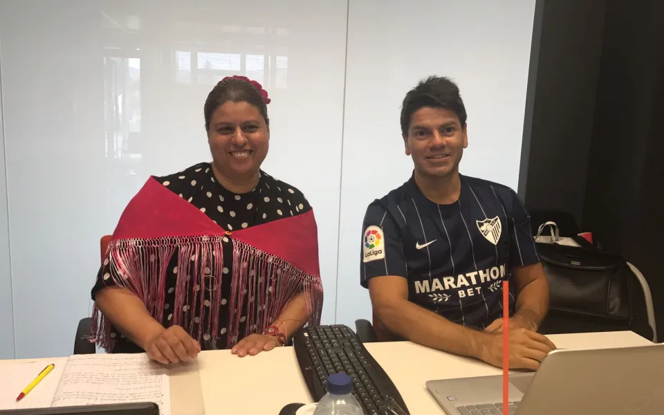 Caroline tijdens haar stage in Málaga