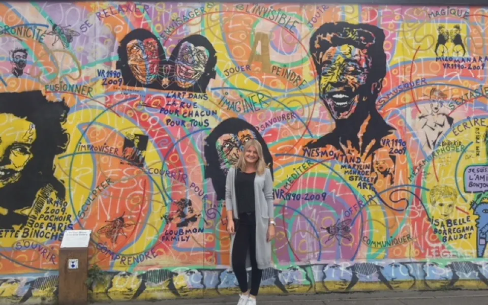 Demi tijdens haar stage in Berlijn