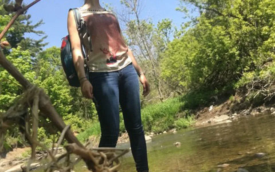 Iris tijdens haar stage in Toronto