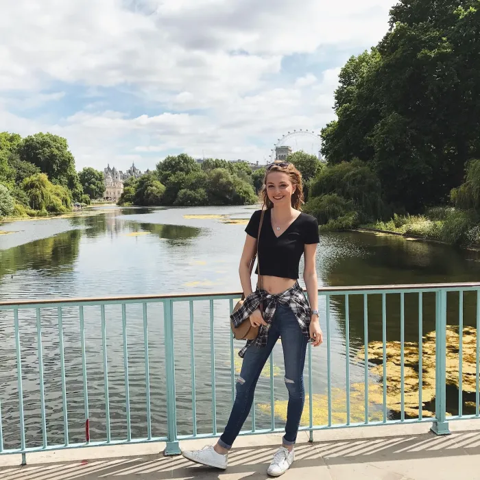 Maaike tijdens haar stage in Londen