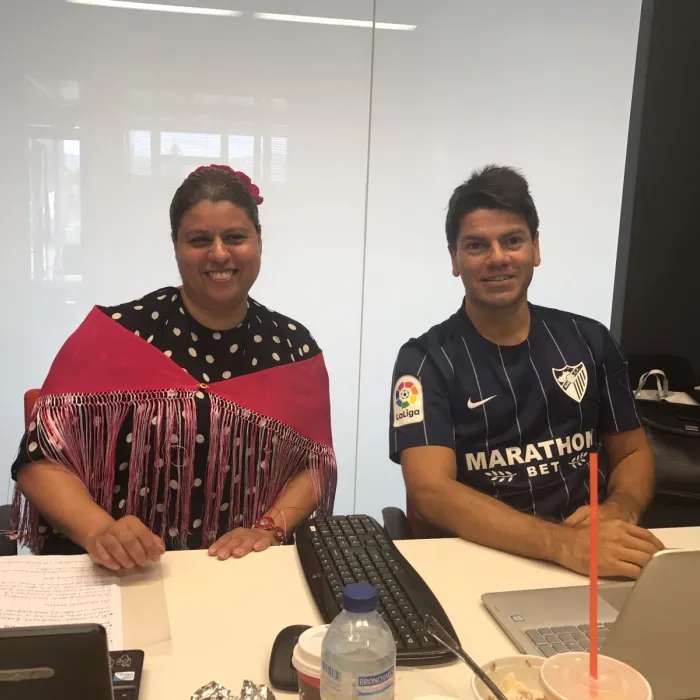 Caroline tijdens haar stage in Málaga