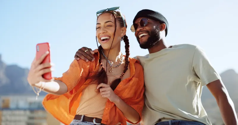 Couple making a selfy